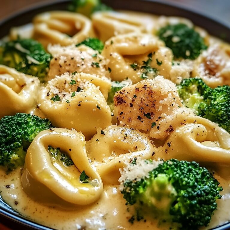 Silky Garlic Parmesan Tortellini With Chicken & Broccoli Recipe