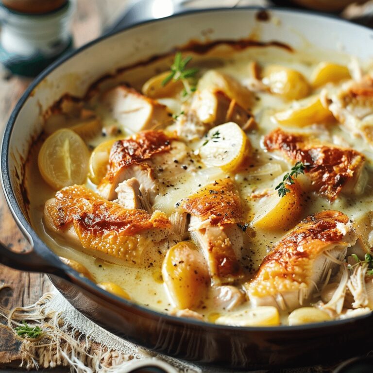Rustic French Chicken Casserole A La Normande Recipe