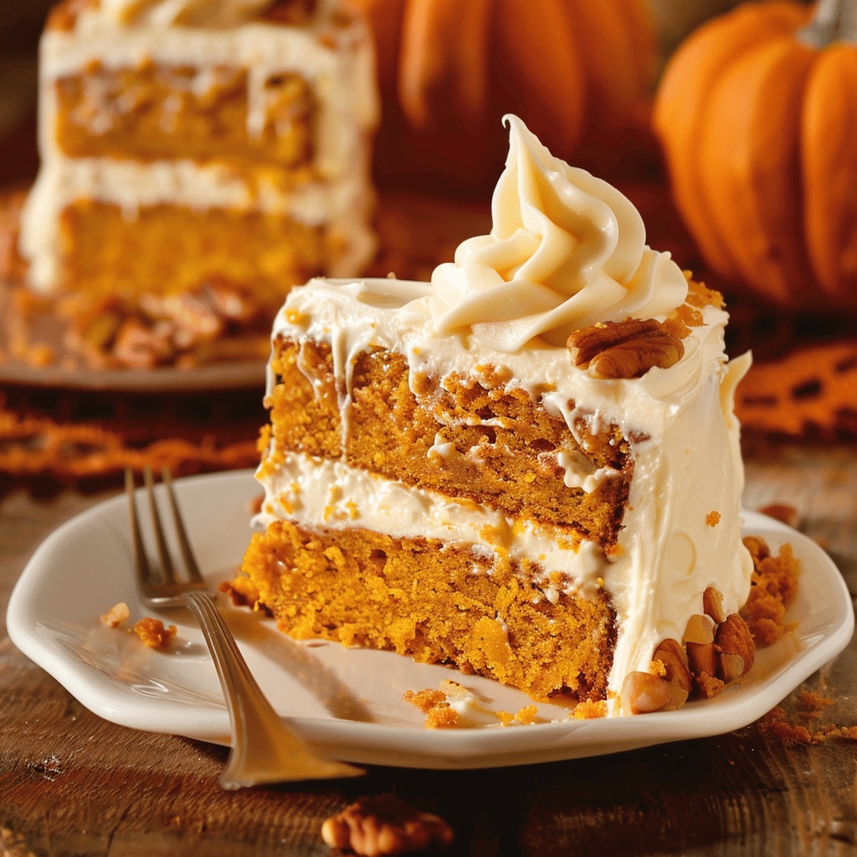 Moist Pumpkin Cake With Cream Cheese Frosting Recipe