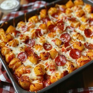 Cheesy Pizza Tot Casserole Recipe