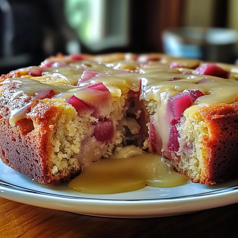 Mouthwatering Rhubarb Cake With Butter Sauce Recipe