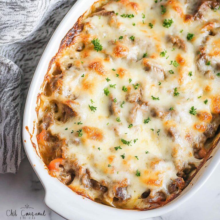 Philly Cheesesteak Casserole Recipe