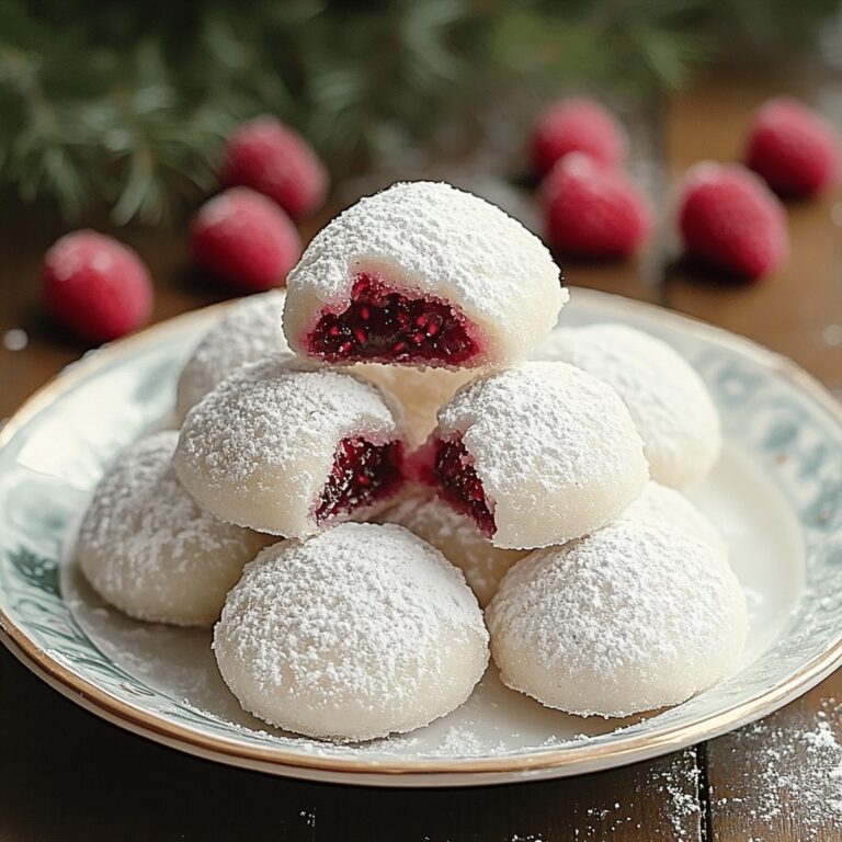 Delicate Raspberry-Filled Almond Snow Cookies Recipe