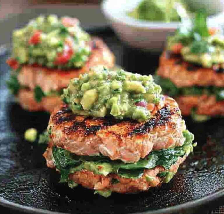 Crispy Salmon Burgers With Avocado Salsa Recipe
