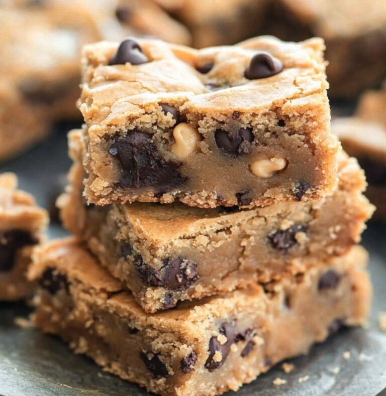Gooey Peanut Butter Chocolate Chip Cookie Bars Recipe