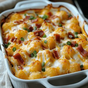 Hearty Chicken Bacon Ranch Tater Tot Casserole Recipe