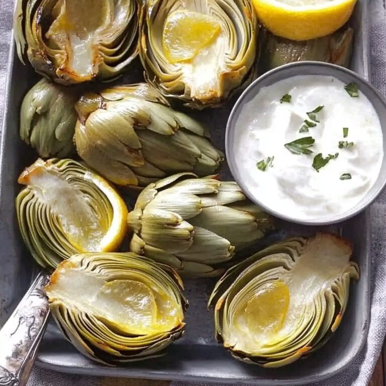 Tangy Artichokes With Lemon-Yogurt Dip Recipe