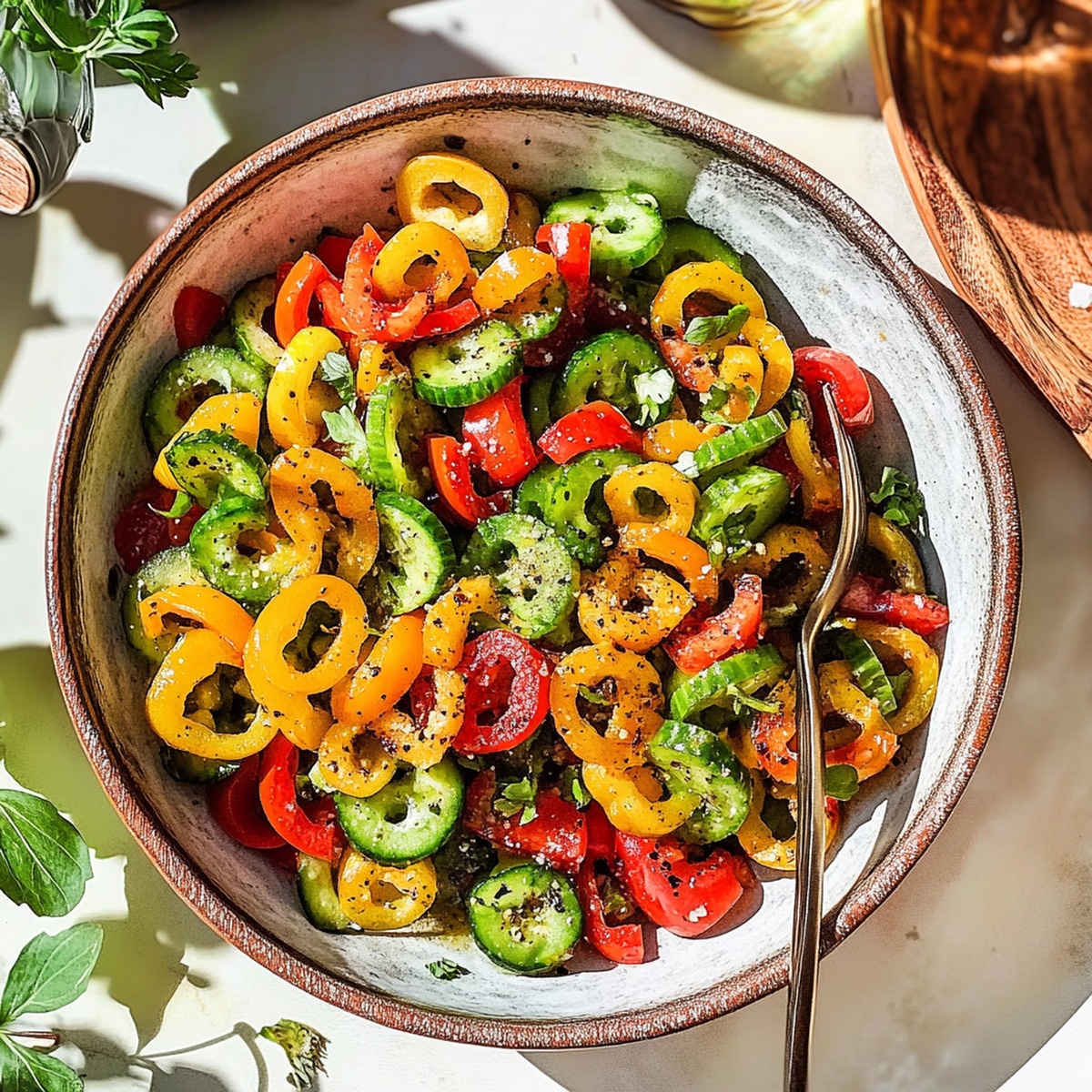 Viral Tiktok Cucumber And Bell Pepper Salad Recipe