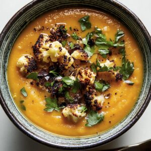 Sweet Potato Soup With Roasted Cauliflower Crumbles Recipe