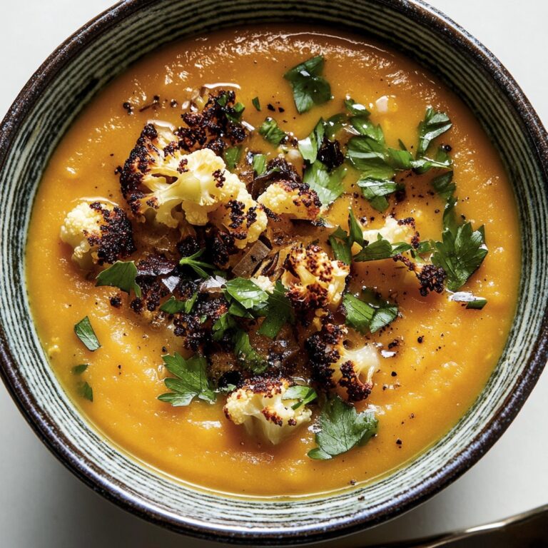 Sweet Potato Soup With Roasted Cauliflower Crumbles Recipe