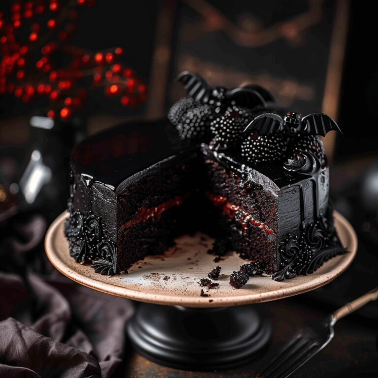 Midnight Black Velvet Halloween Cake Recipe