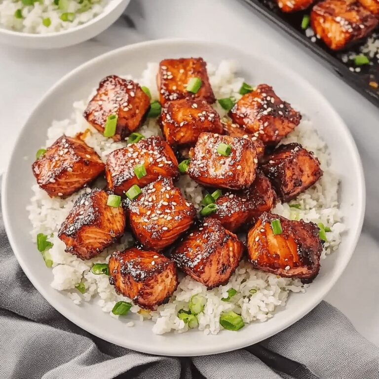 Golden Honey Garlic Salmon Bites Recipe