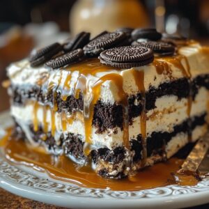 Salted Caramel Oreo Icebox Cake Recipe