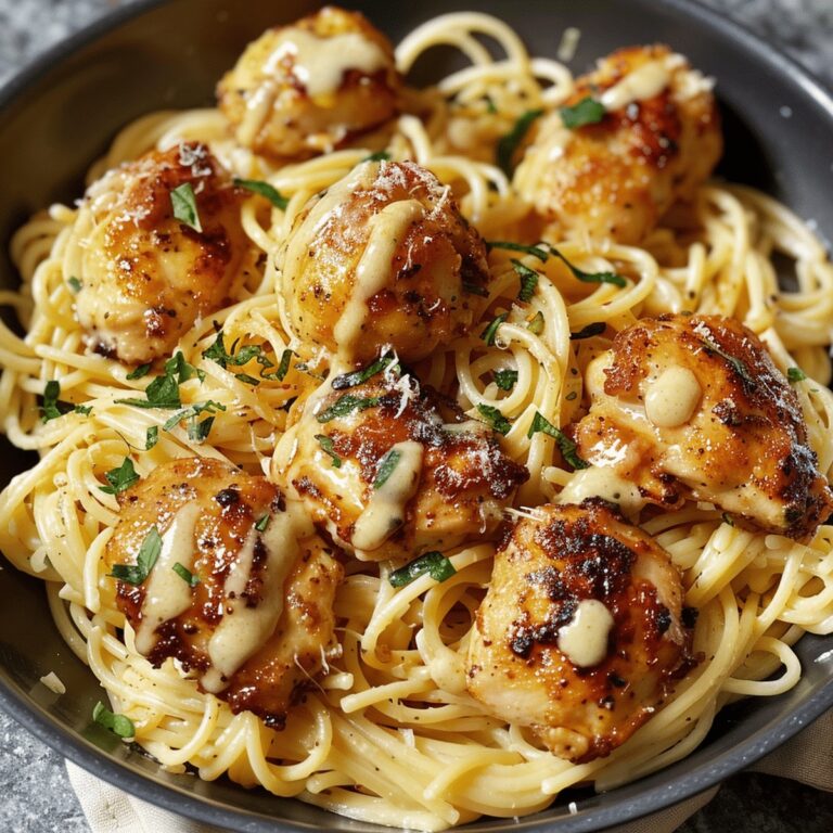 Mouthwatering Garlic Butter Chicken Bites With Creamy Parmesan Pasta Recipe