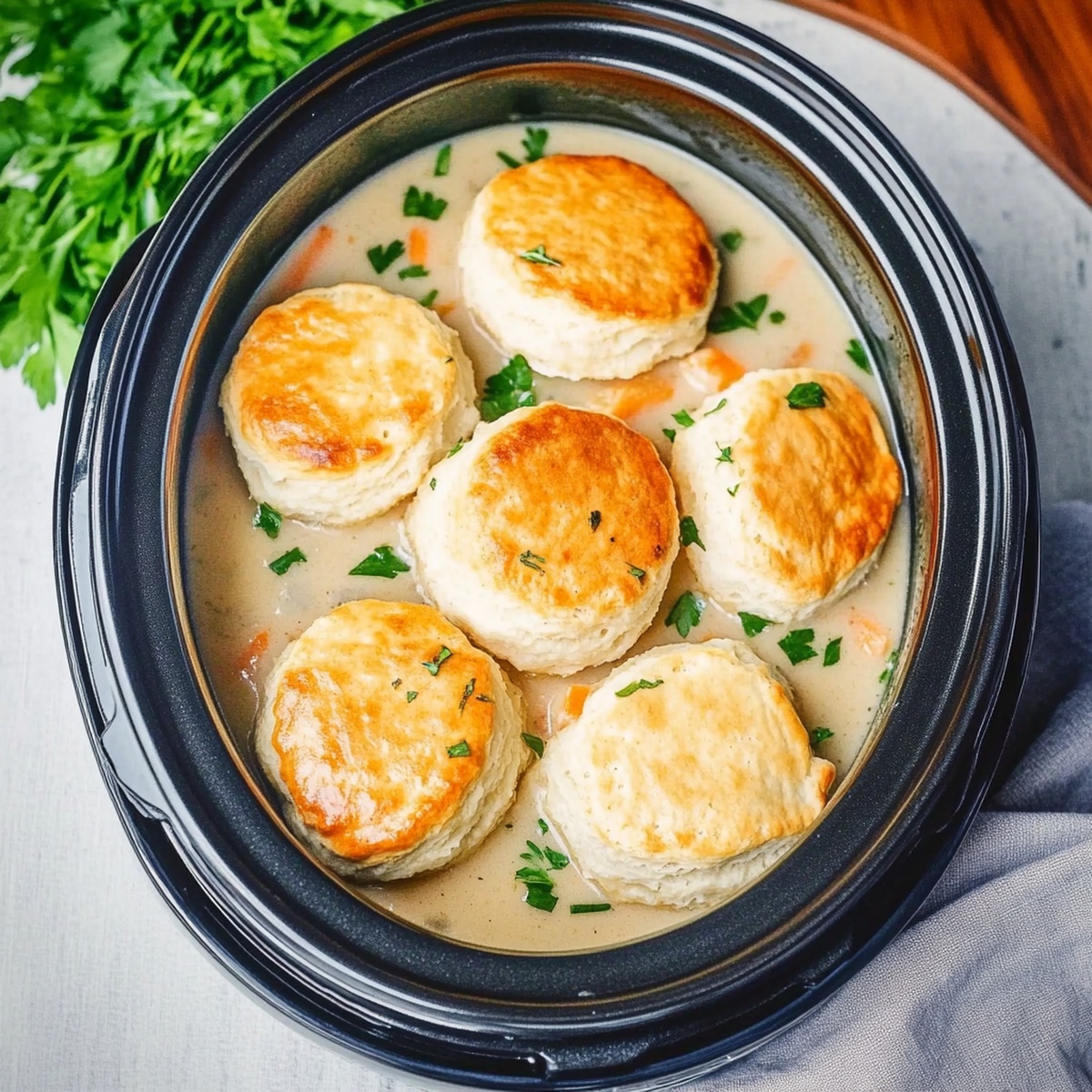 Hearty Slow Cooker Chicken And Biscuits Recipe