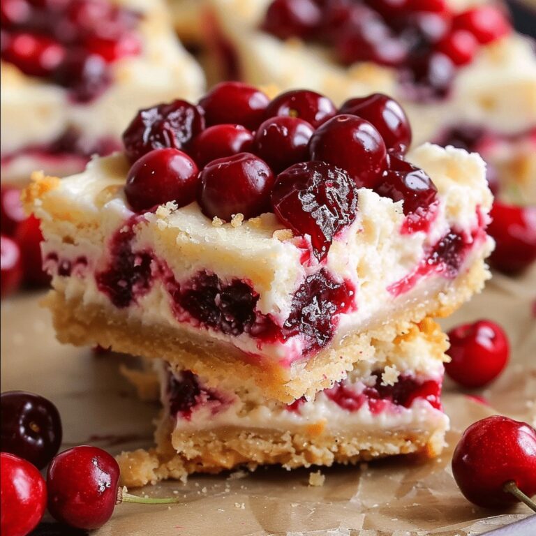 Festive Christmas Cherry Cheesecake Bars Recipe