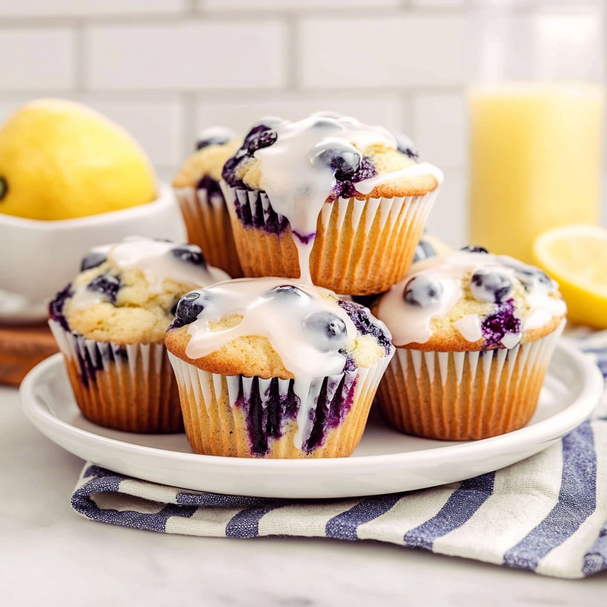 Blueberry Muffins With Lemon Glaze Recipe