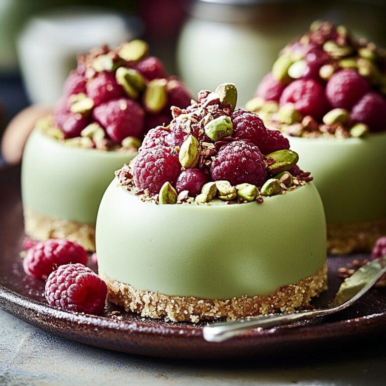 Pistachio & Raspberry Cheesecake Domes Recipe