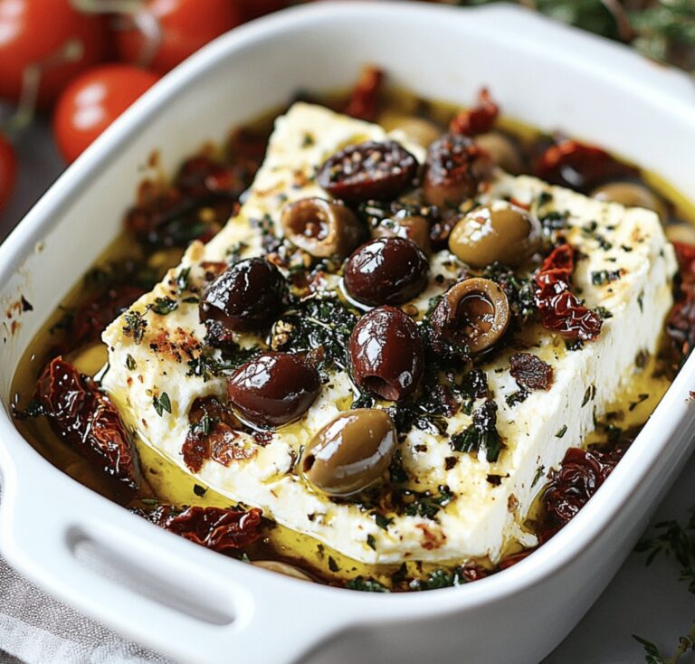 Mediterranean With Baked Feta, Olives And Sun-Dried Tomatoes Recipe
