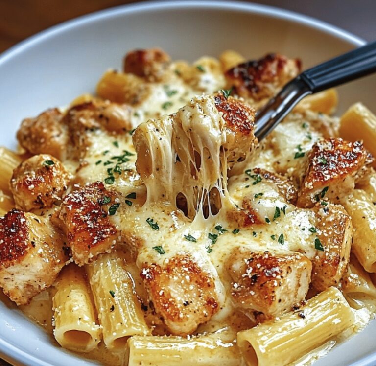 Creamy Garlic Butter Chicken And Rigatoni In Parmesan Sauce Recipe