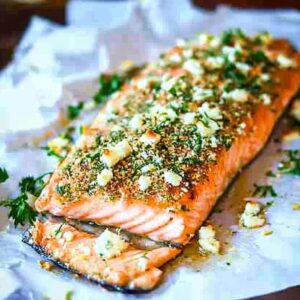 Feta And Herb Crusted Salmon Recipe