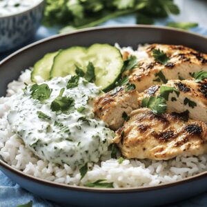 Tasty Dump-And-Bake Chicken Tzatziki With Rice Recipe