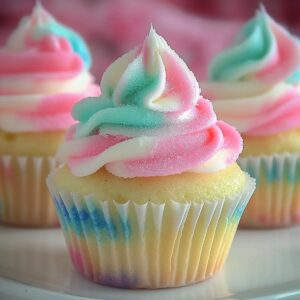 Fluffy Cotton Candy Cupcakes Recipe