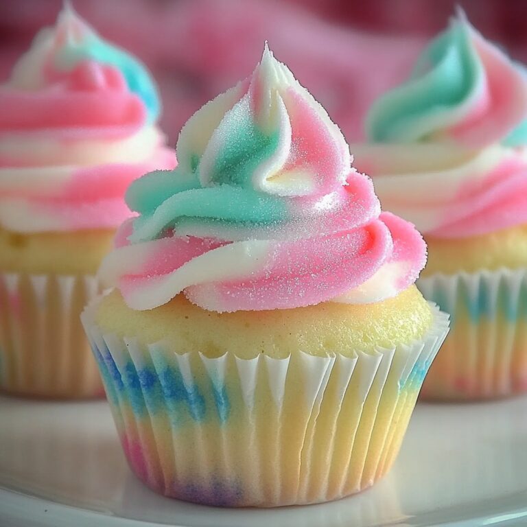 Fluffy Cotton Candy Cupcakes Recipe