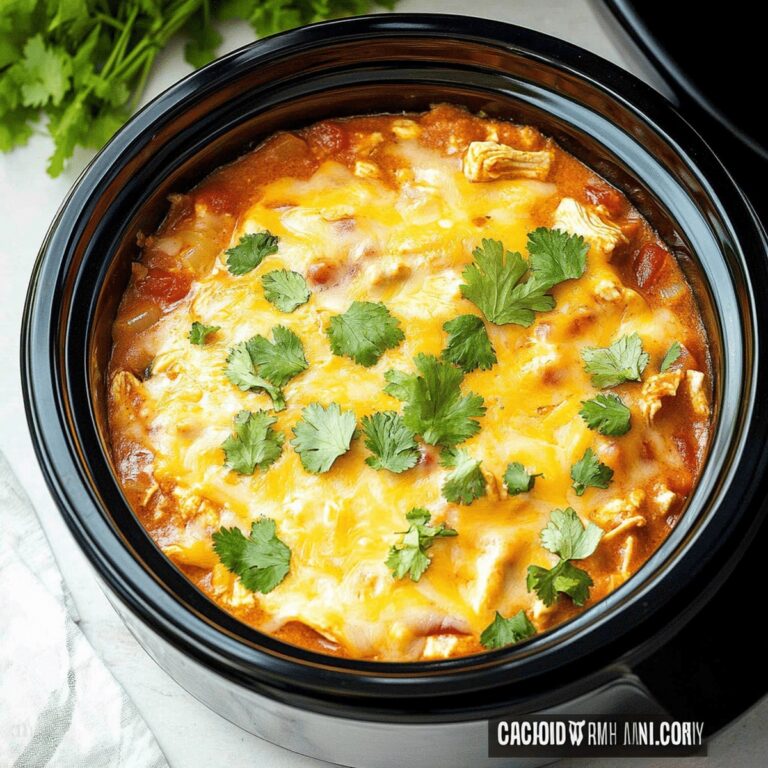 Cozy Crockpot Chicken Enchilada Casserole Recipe