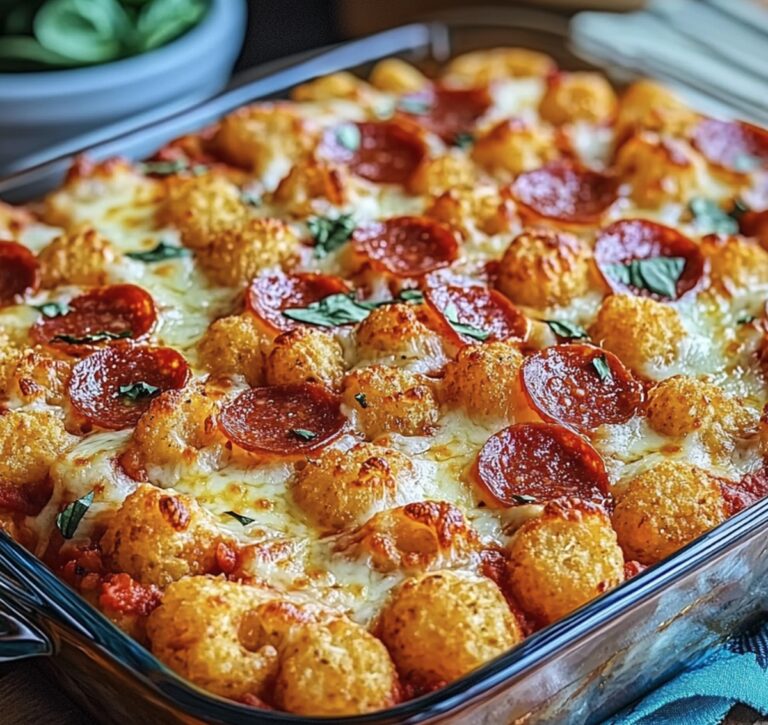 Cheesy Tater Tot Pizza Casserole Recipe
