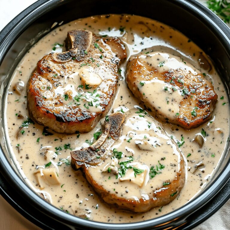 Tender Slow Cooker Pork Chops With Garlic Parmesan Sauce Recipe