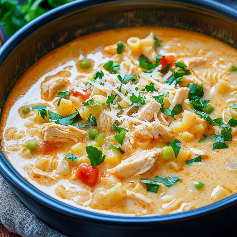 Creamy Parmesan Cajun Chicken Pasta Soup Recipe