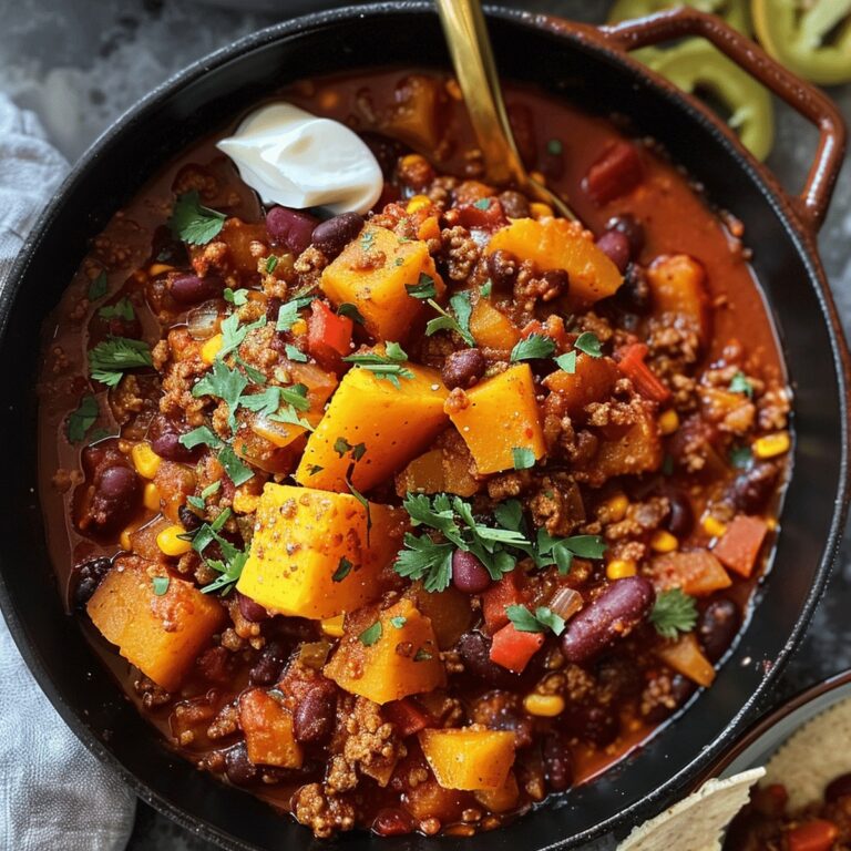 Hearty Butternut Squash Chili With Turkey Or Beef Recipe