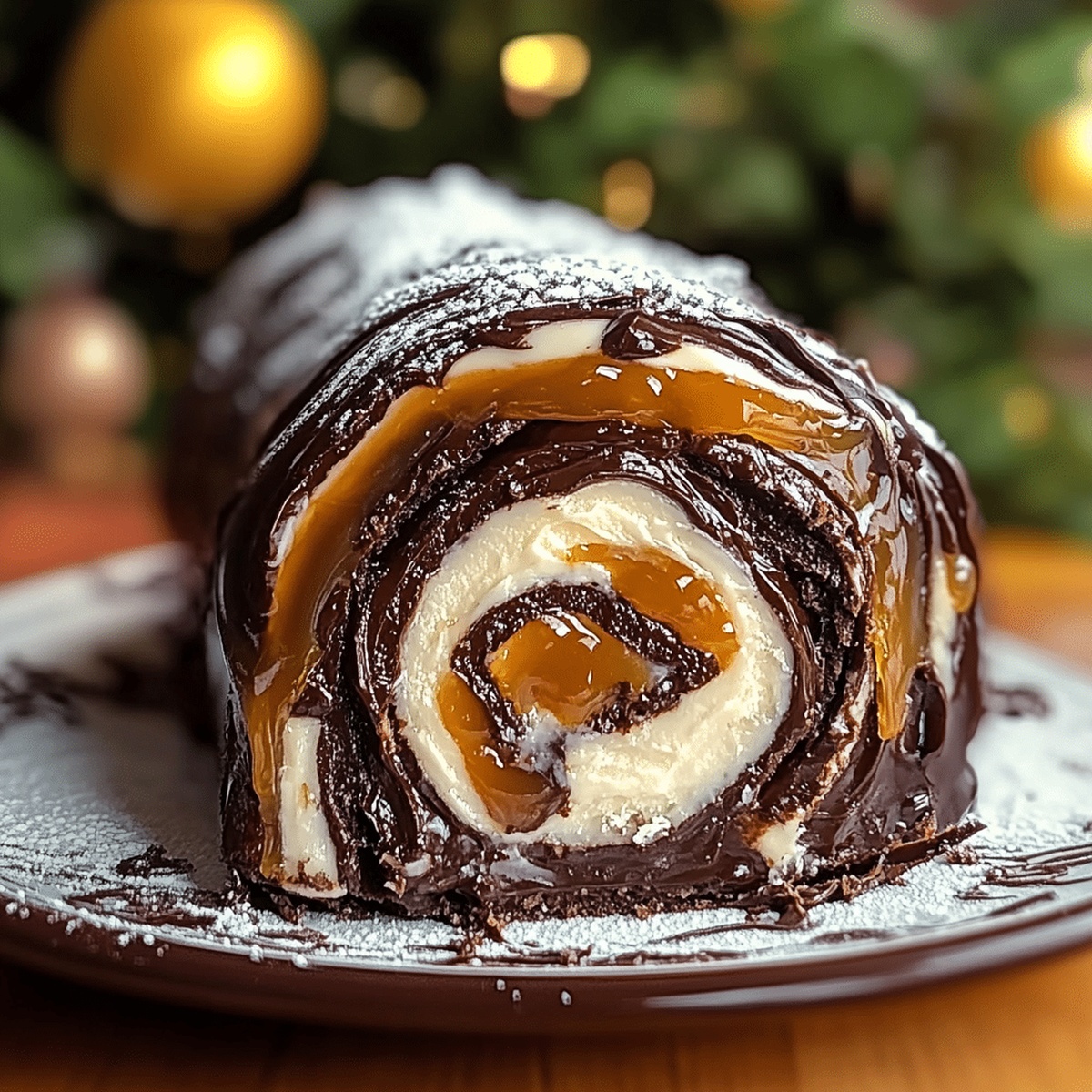 Silky Chocolate Caramel Cream Roll Recipe