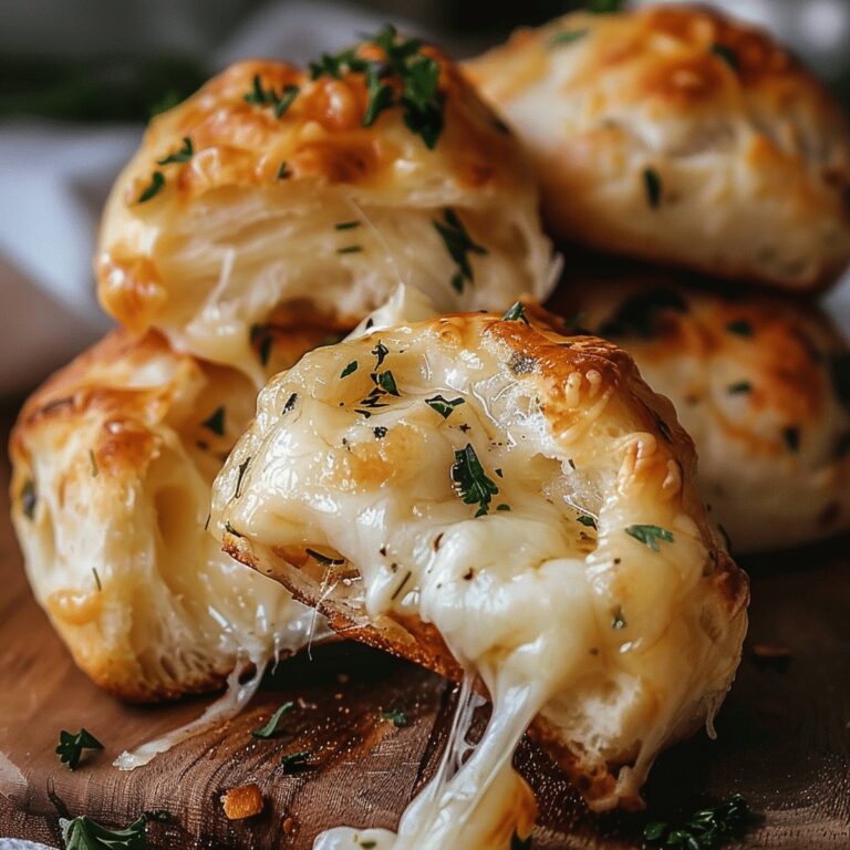 Fluffy Stuffed Garlic Biscuits Recipe