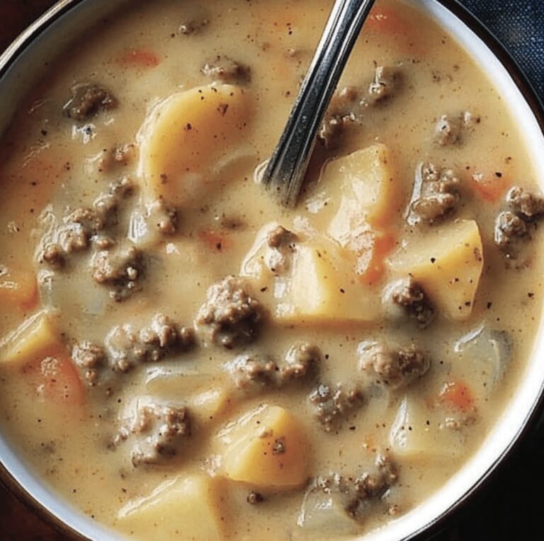Creamy Potato & Hamburger Soup Recipe
