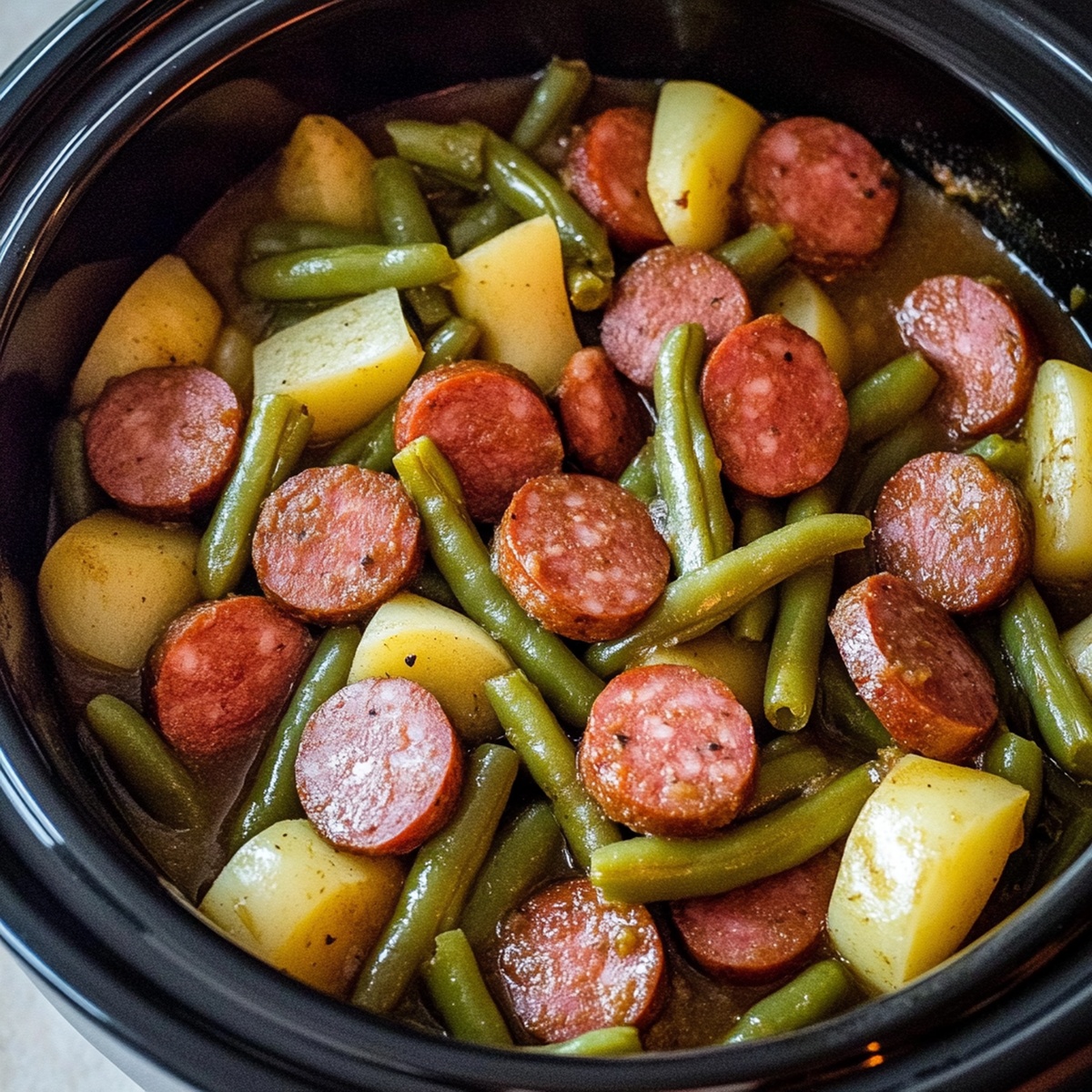 Crockpot Kielbasa And Green Beans Recipe