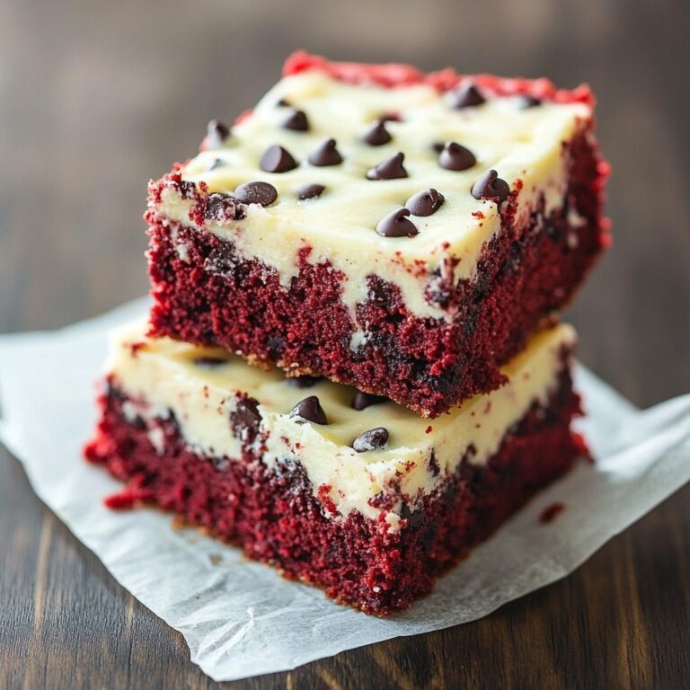 Red Velvet Chocolate Chip Cheesecake Bars Recipe