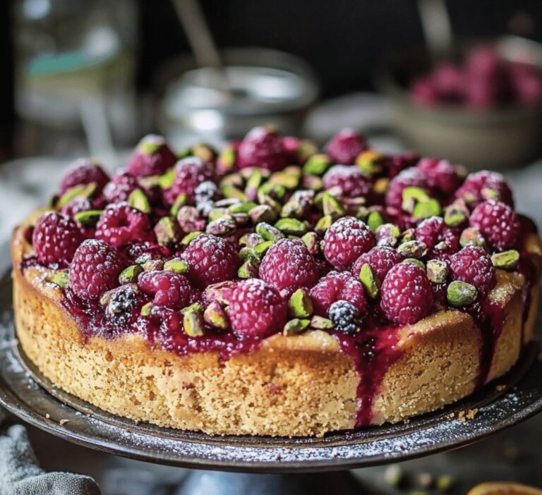 Raspberry Orange Pistachio Ricotta Cake Recipe