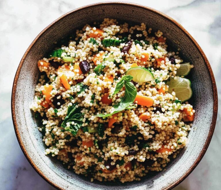 Vibrant Couscous Salad With Lime Basil Vinaigrette Recipe