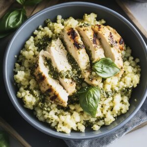 Pesto Chicken Cauliflower Rice Recipe