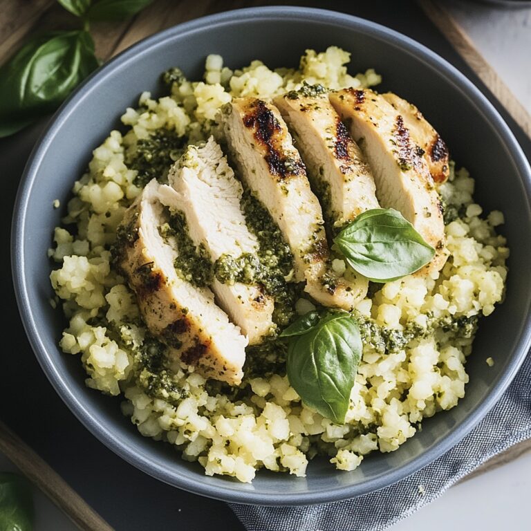 Pesto Chicken Cauliflower Rice Recipe