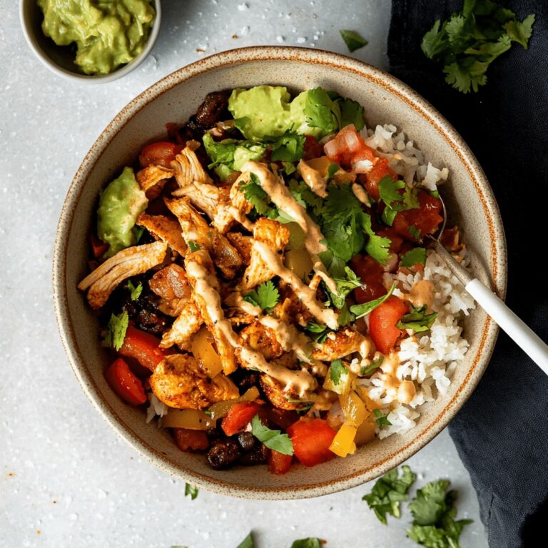Spicy Chicken Fajita Burrito Bowl Recipe