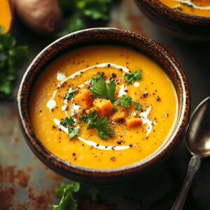 Silky Butternut Squash Sweet Potato Soup Recipe