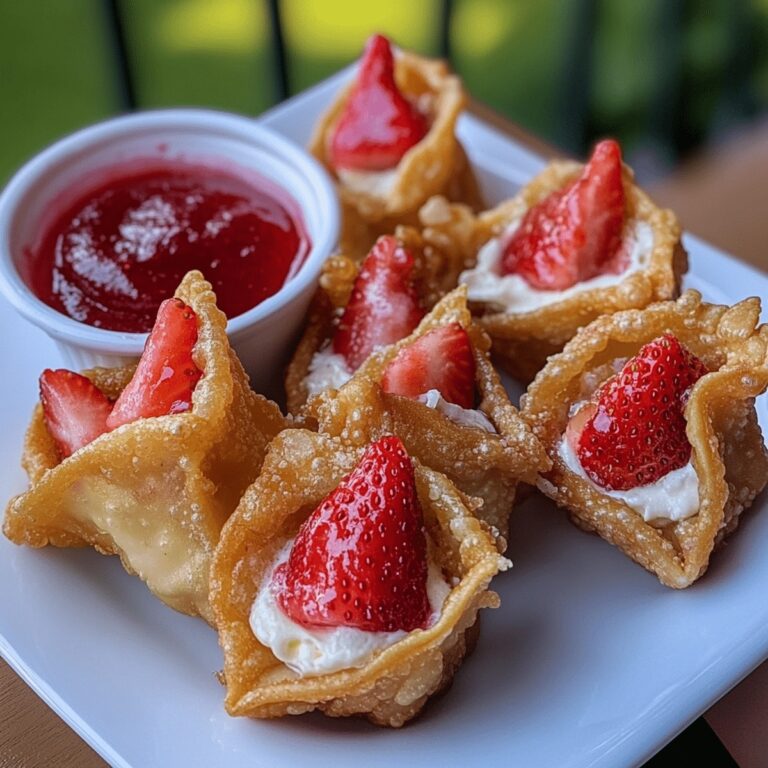 Crispy Deep-Fried Strawberry Cheesecake Wonton Bites Recipe