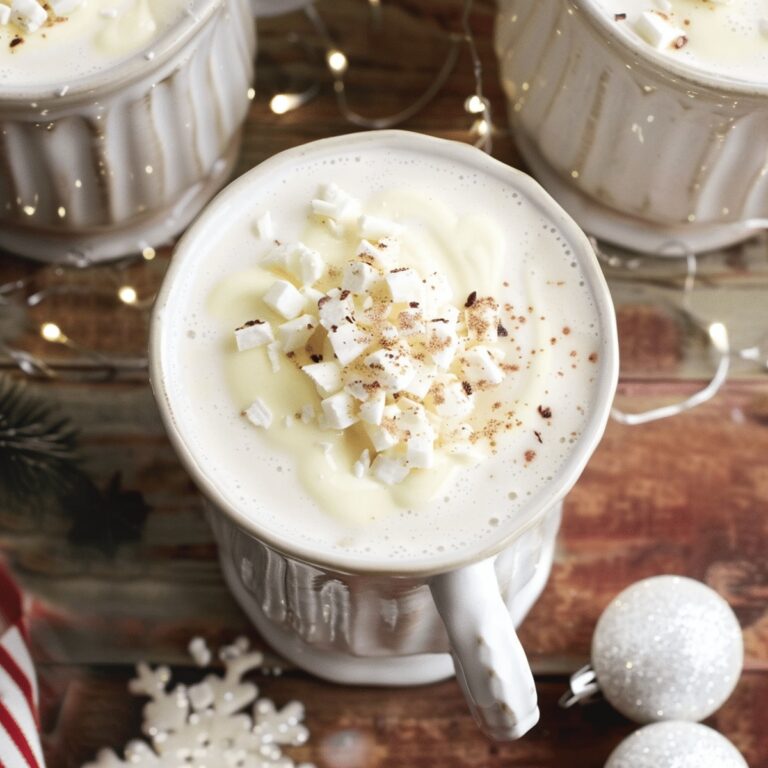 Creamy Slow Cooker White Christmas Hot Chocolate Recipe