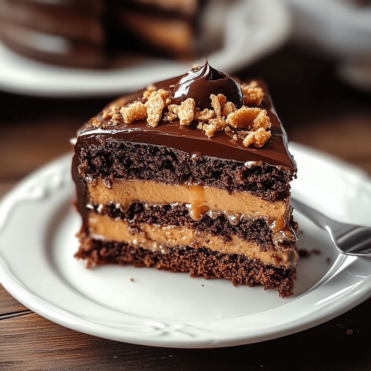 Irresistible Chocolate Caramel Toffee Crunch Cake Recipe
