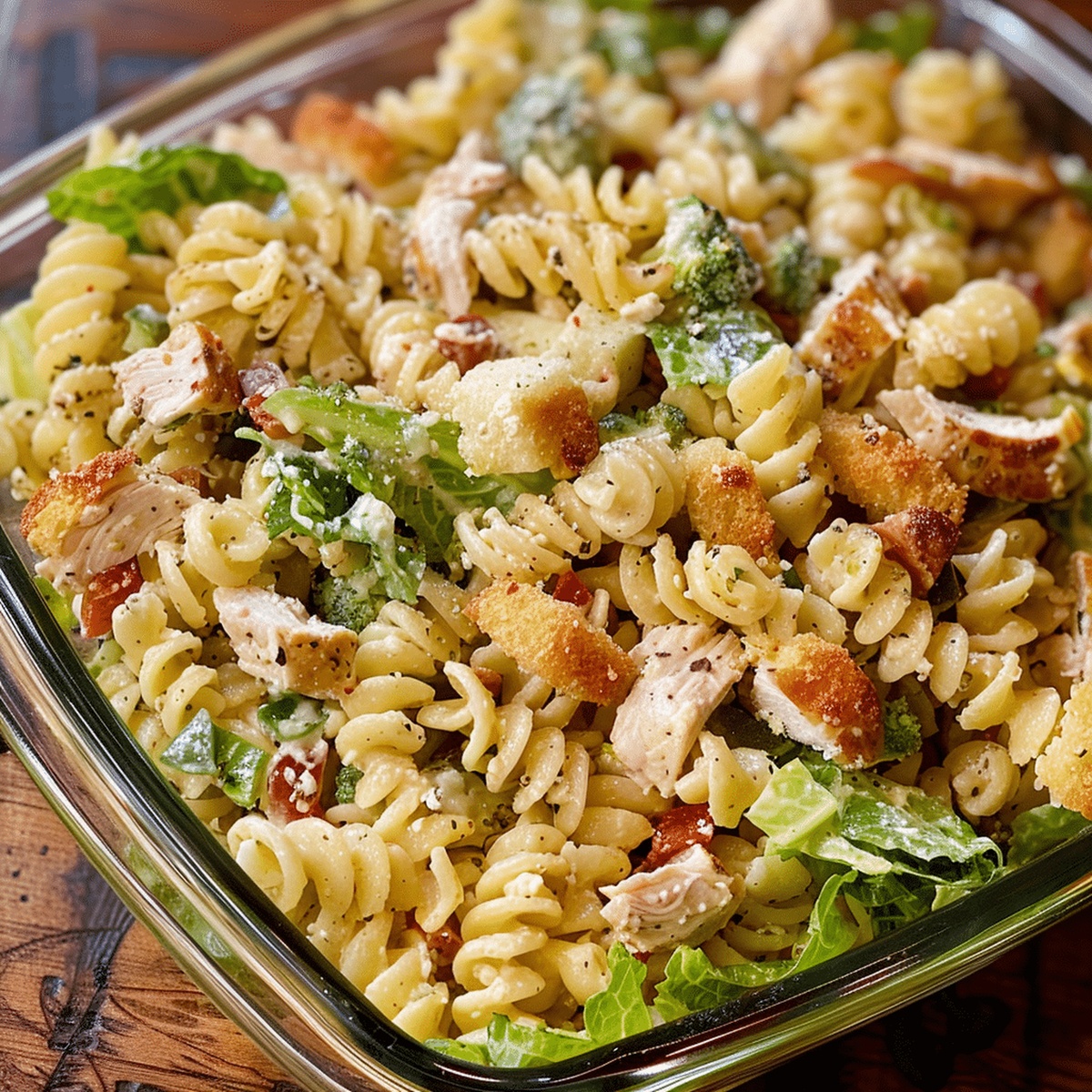 Crispy Chicken Caesar Pasta Salad Recipe