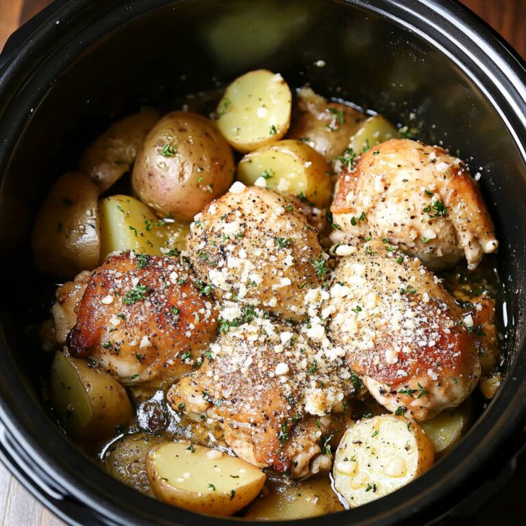 Slow Cooker Garlic Parmesan Chicken And Potatoes Recipe