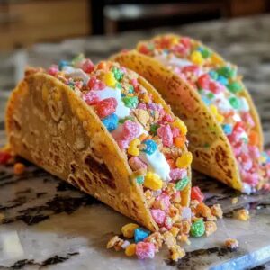 Crispy Pebbles Cheesecake Tacos Recipe
